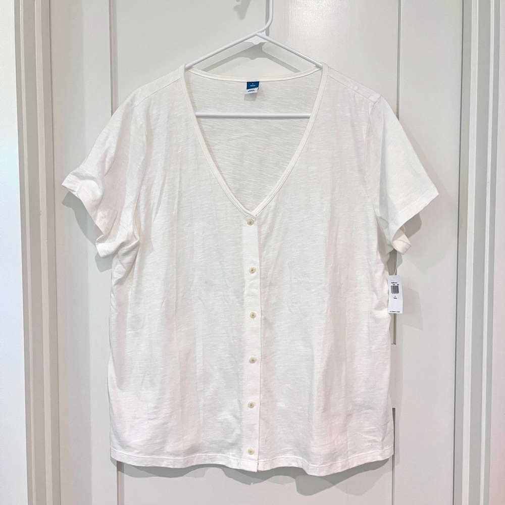 NWT ✨ Old Navy Women's Large Button Down Short Sleeve shirt